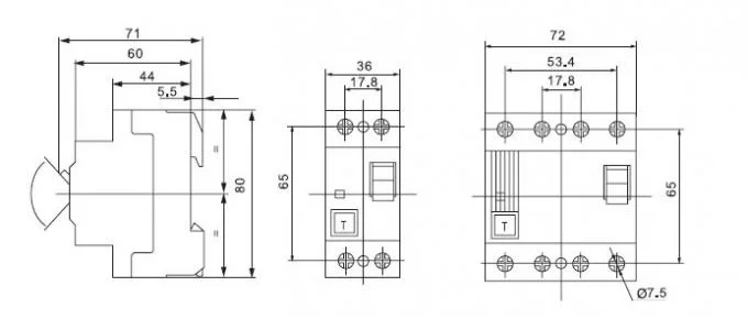 Sontuoec Nfin 30mA 100A 2p, 4p Residual Current Circuit Breaker Device RCD Electronic /Magnetic Type