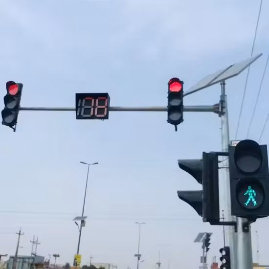 Poteau de feu de circulation de lampe de signalisation intégrée par ville
